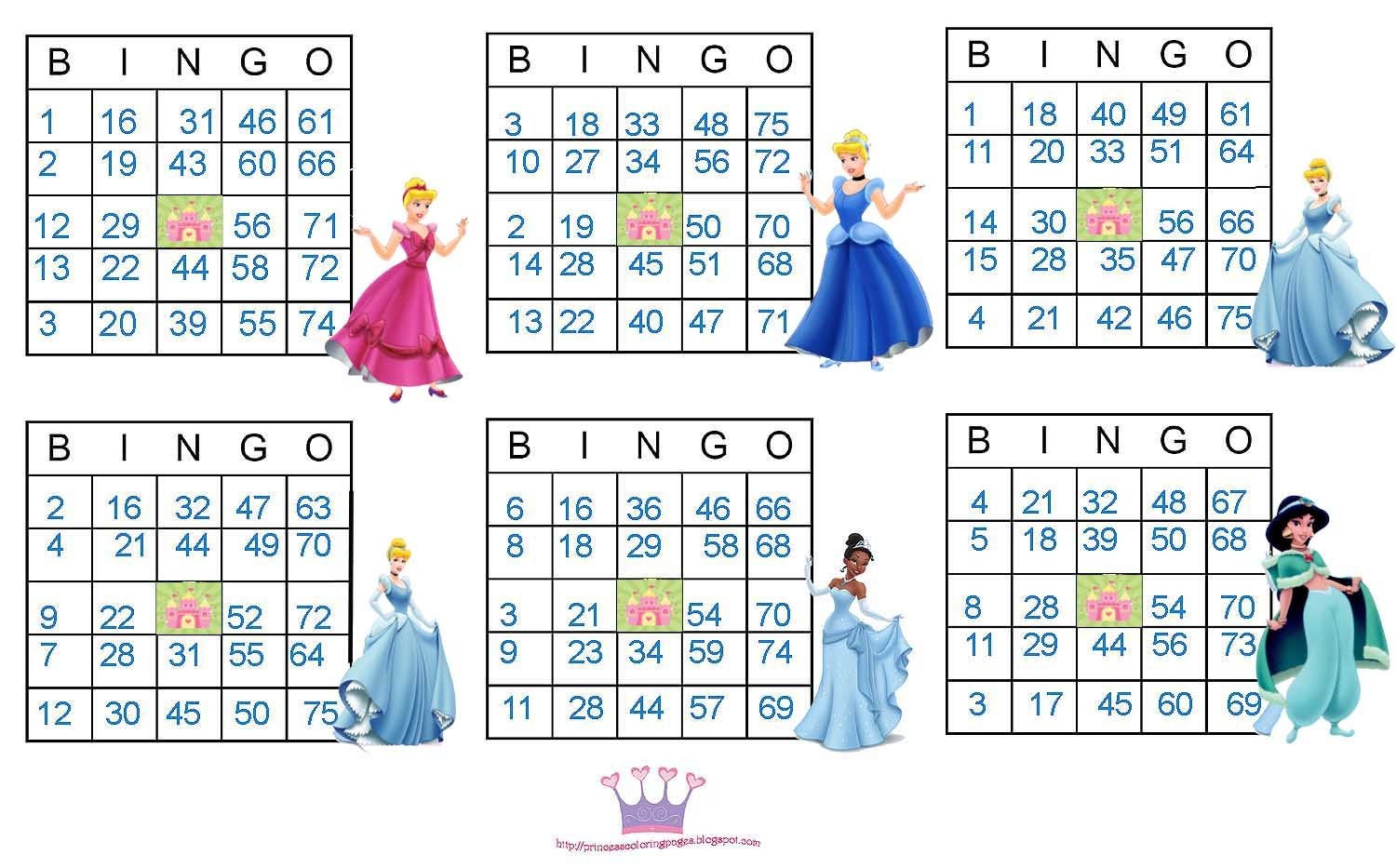 Printable Princess Bingo Cards Printable Bingo Cards