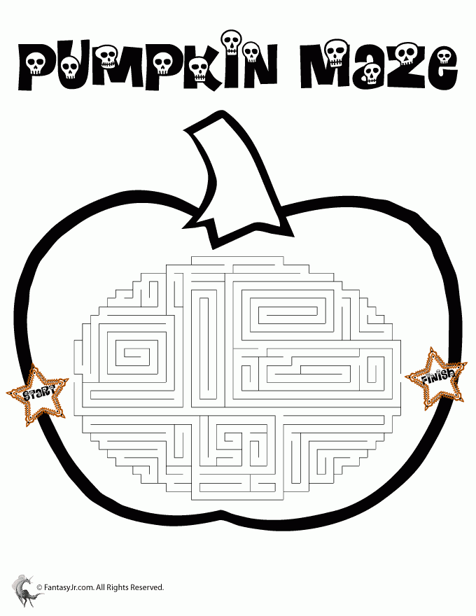 Printable Pumpkin Halloween Maze Swirls Woo Jr Kids Activities