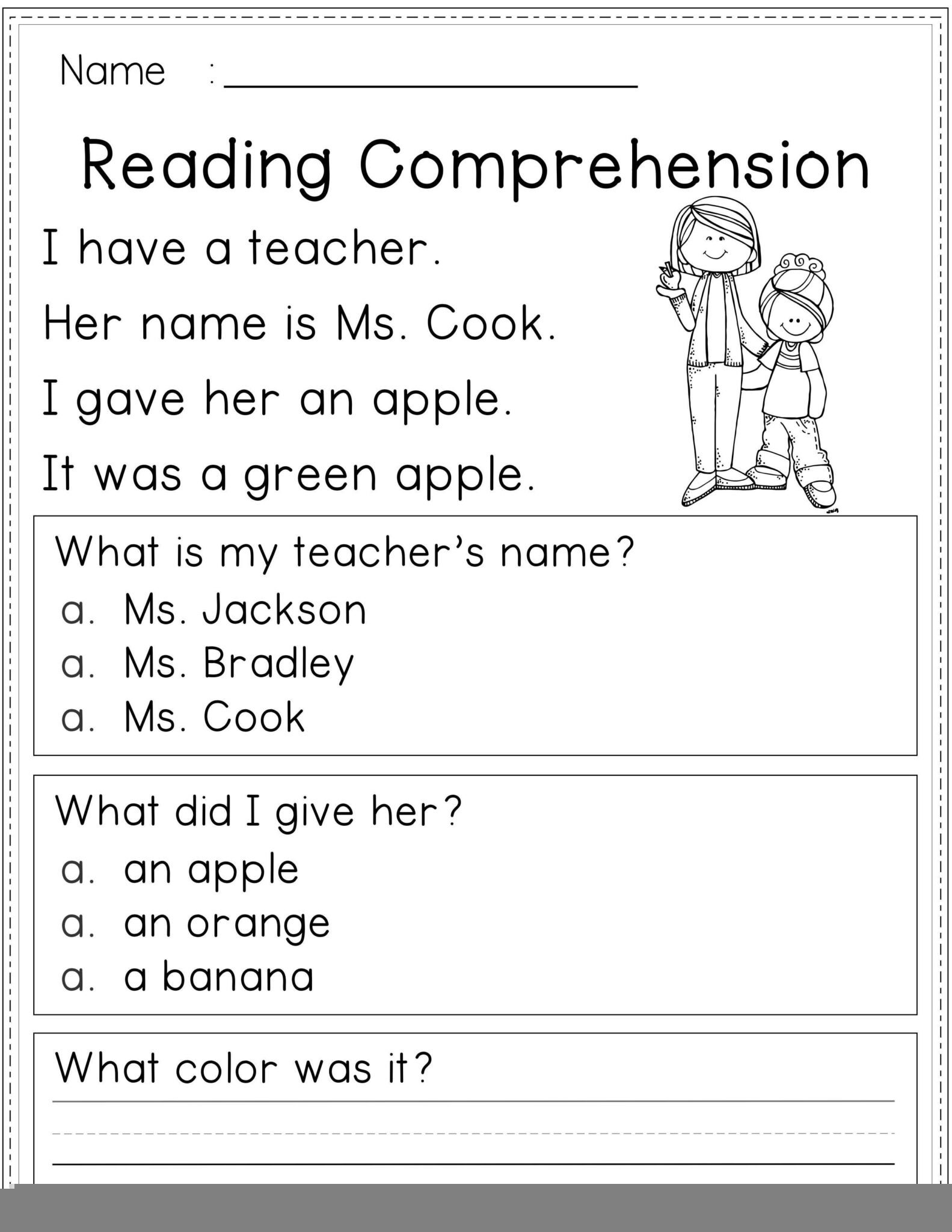 Printable Reading Worksheets For 1st Grade Printable Worksheets