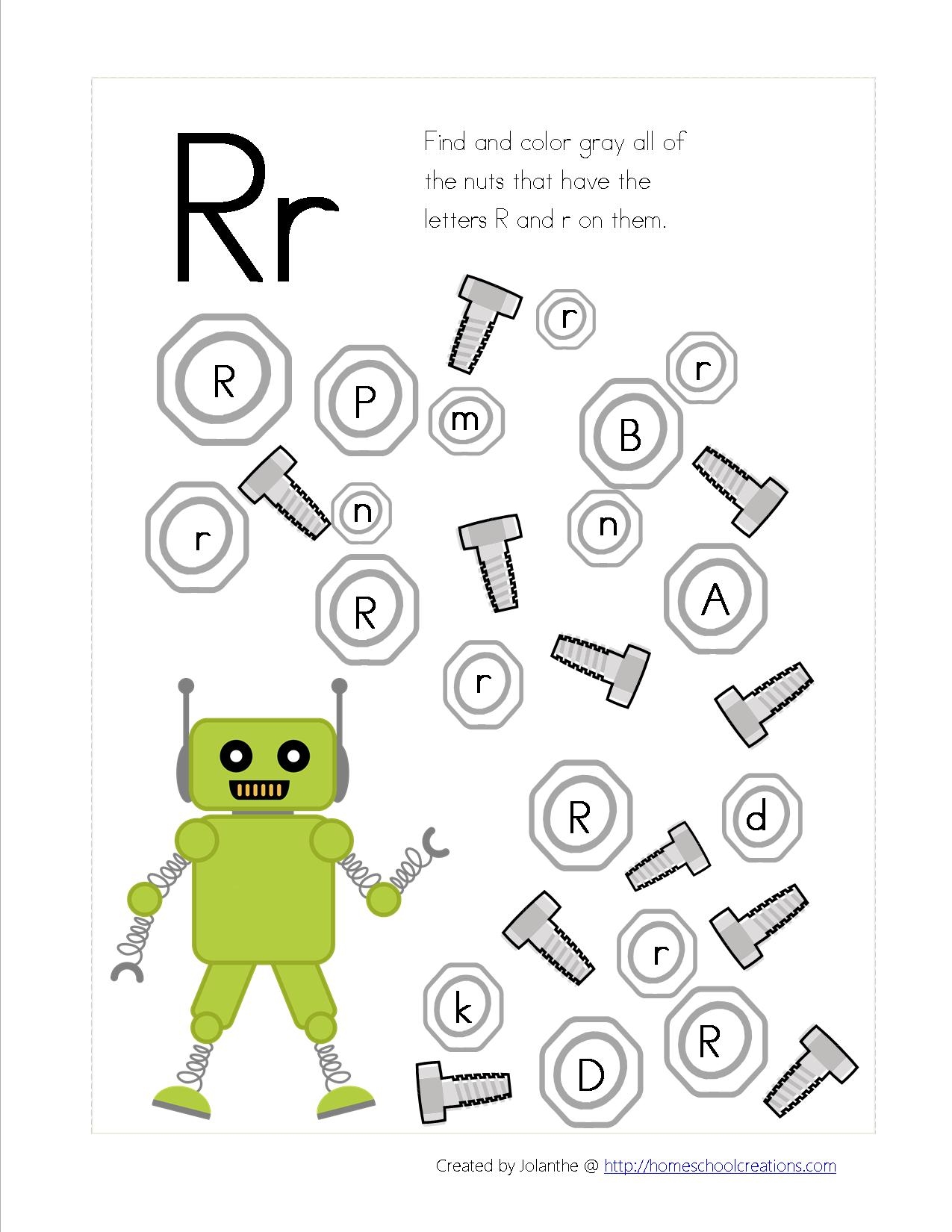 Printable Robot Worksheet