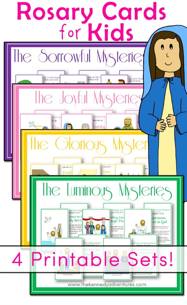 Printable Rosary Cards For Catholic Kids The Kennedy Adventures