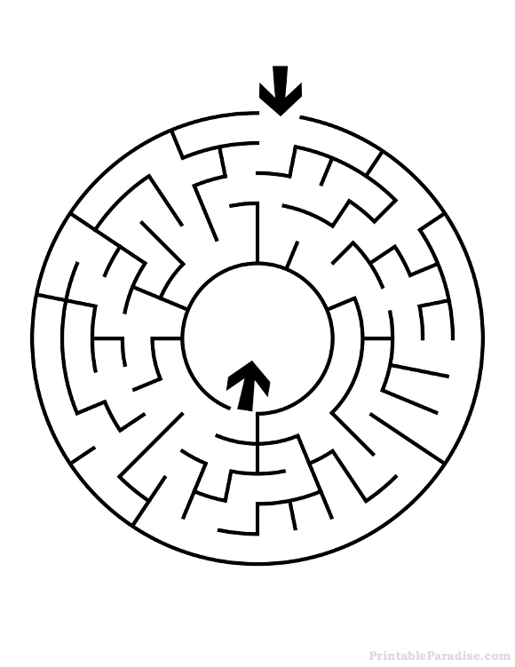 Printable Round Maze Easy