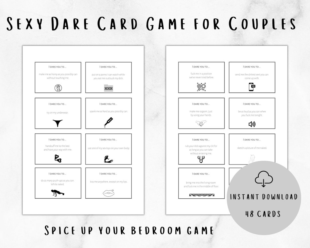 Printable Sex Card Game For Couples Dirty Dares Intimate Couples 