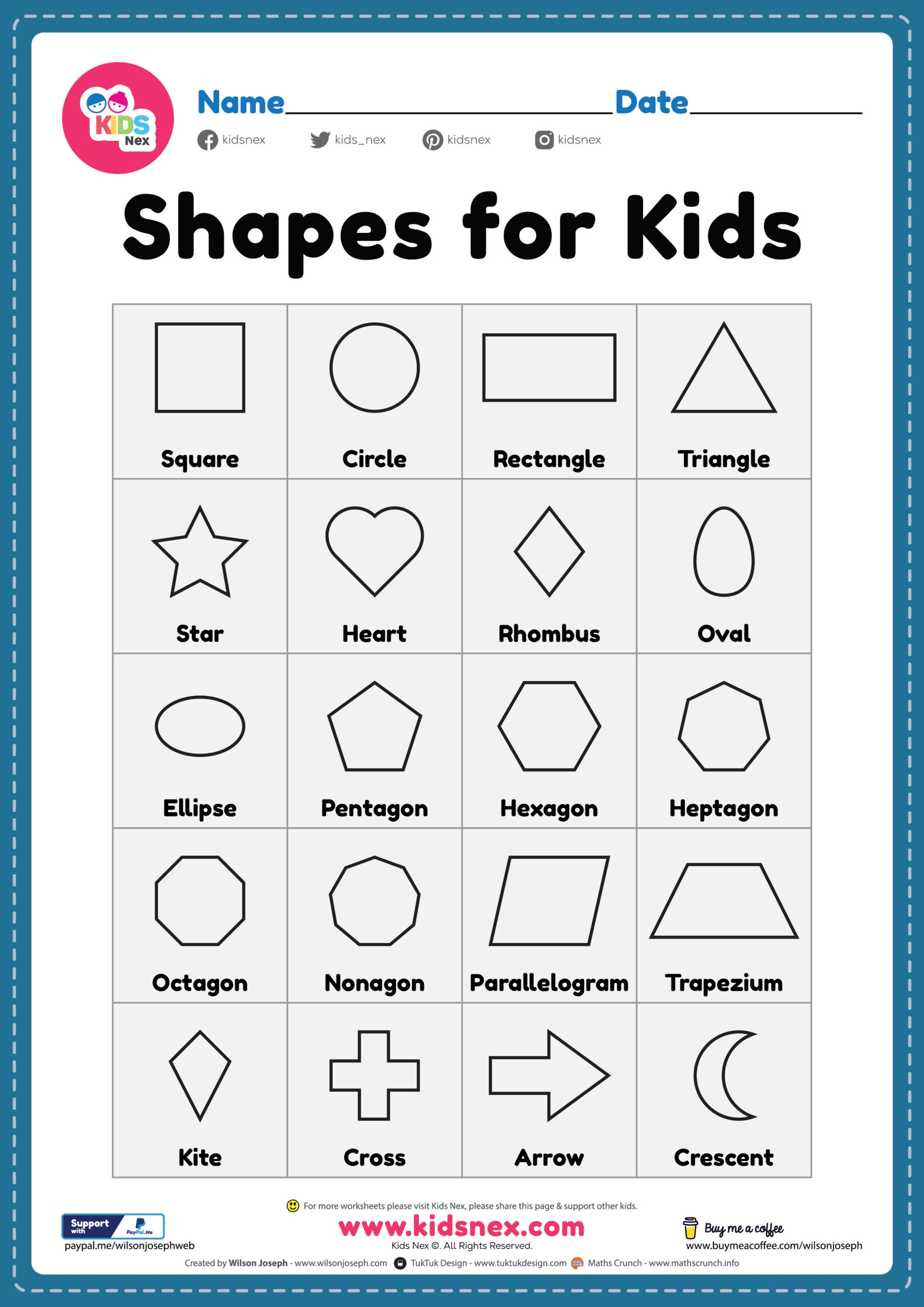printable worksheets of shapes