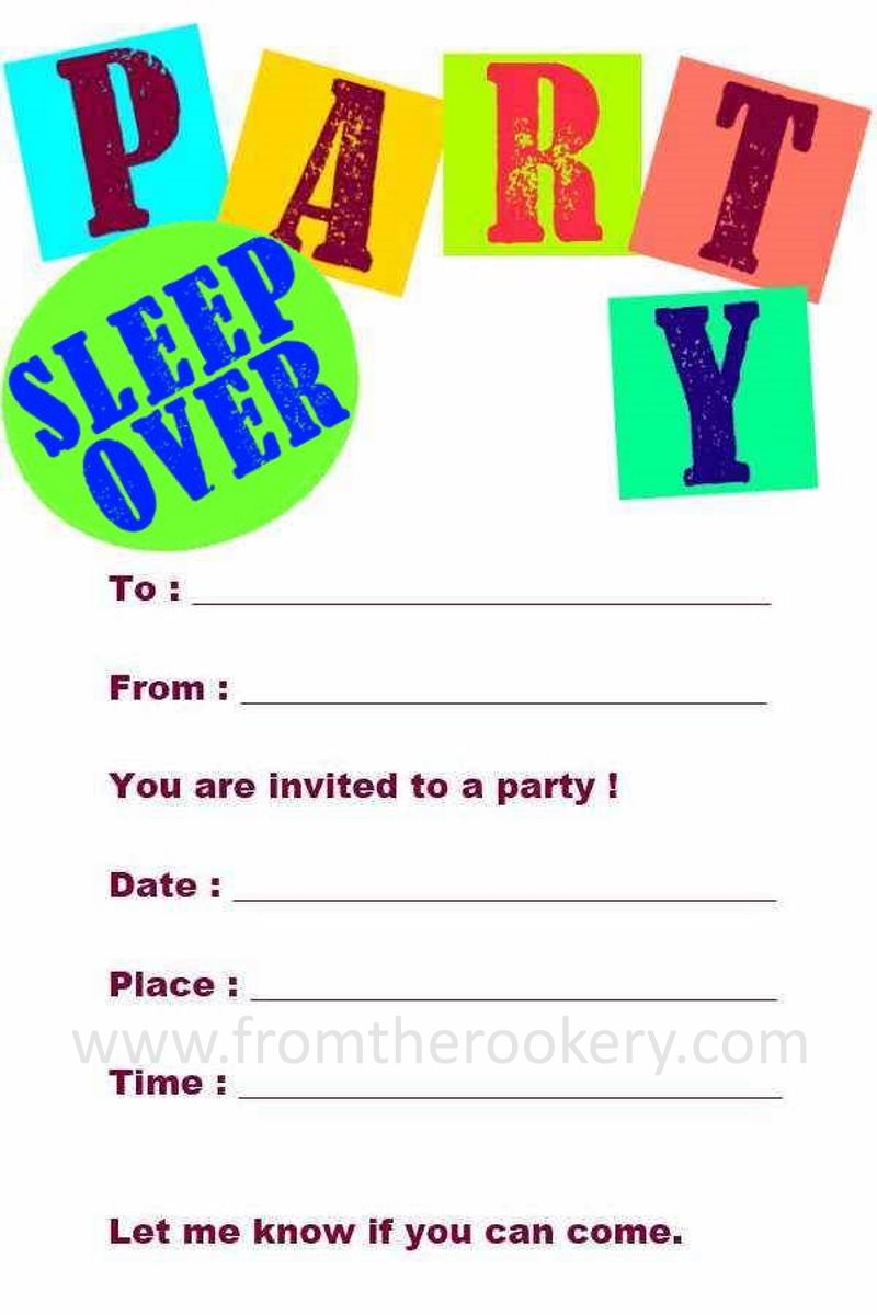 sleepover party invitations free templates