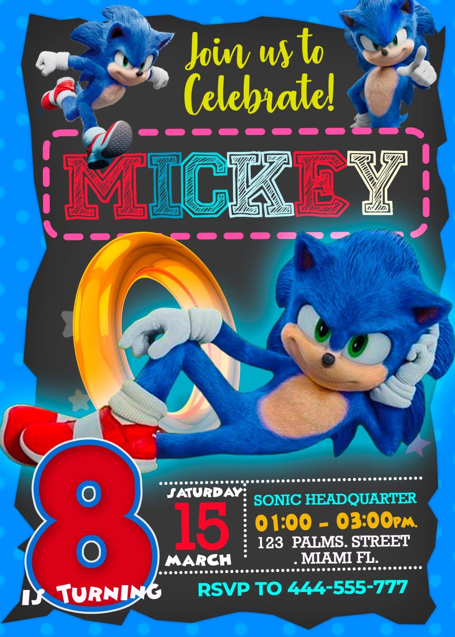 sonic birthday invitations template free