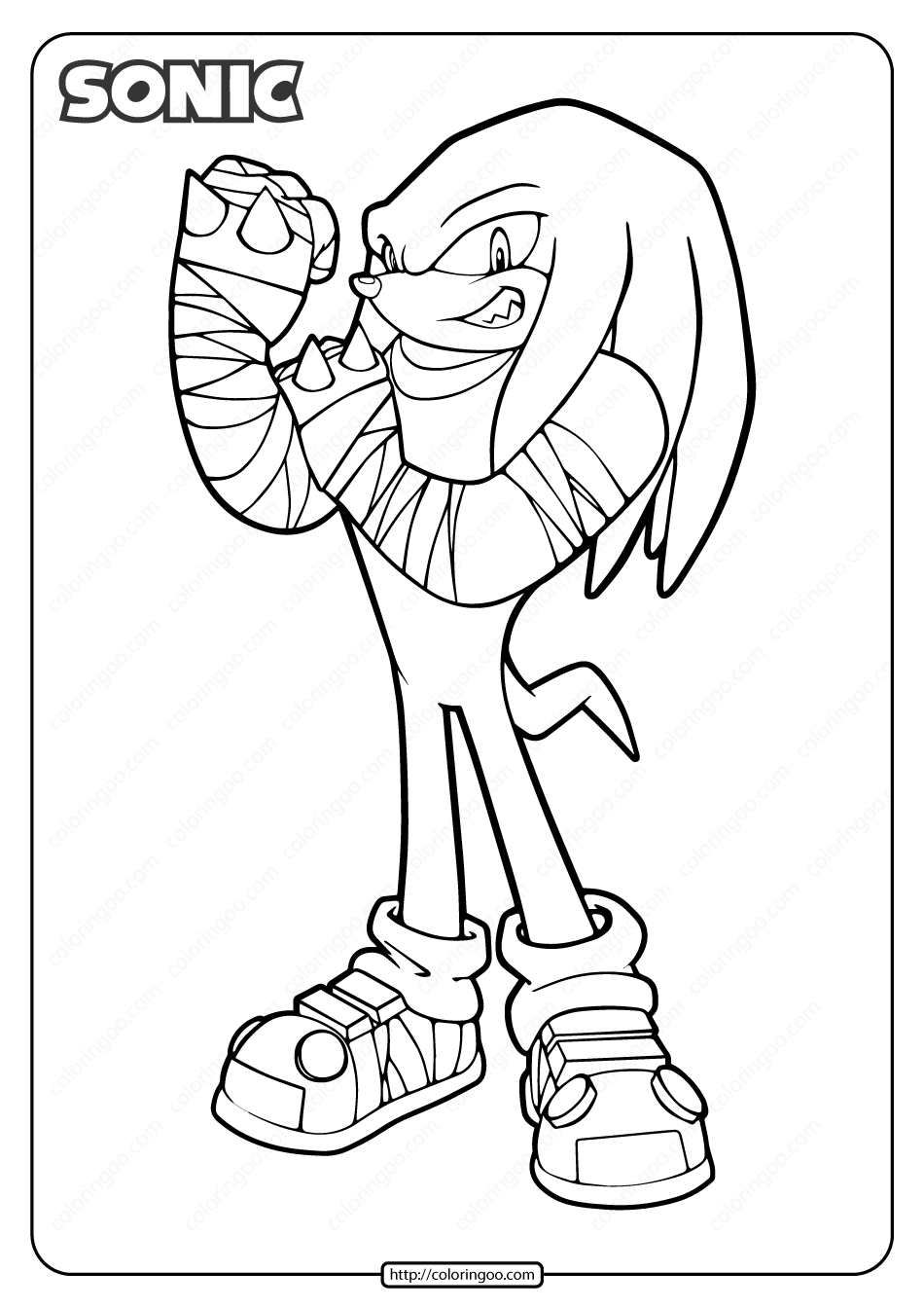 Knuckles Coloring Page