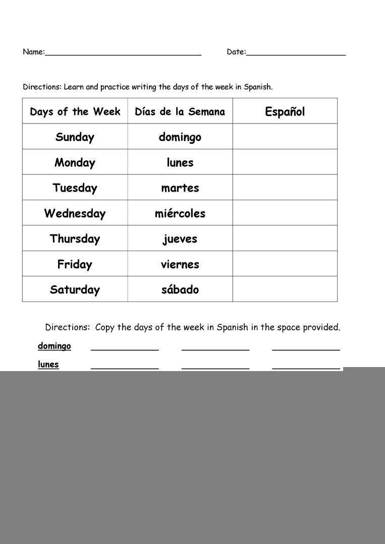 Printable Spanish Worksheets For Beginners Pdf Printable Worksheets