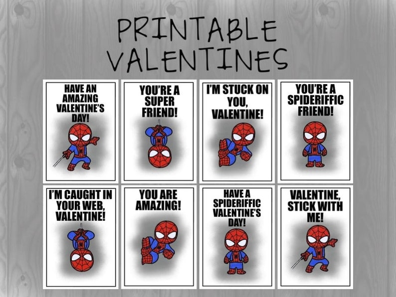 free printable spiderman valentines cards