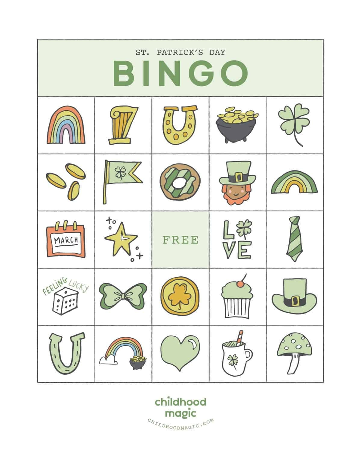 Printable St Patrick s Day Bingo Cards FREE Printable A Z