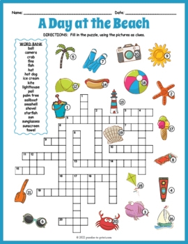 Printable Summer Crossword Puzzles Polymery