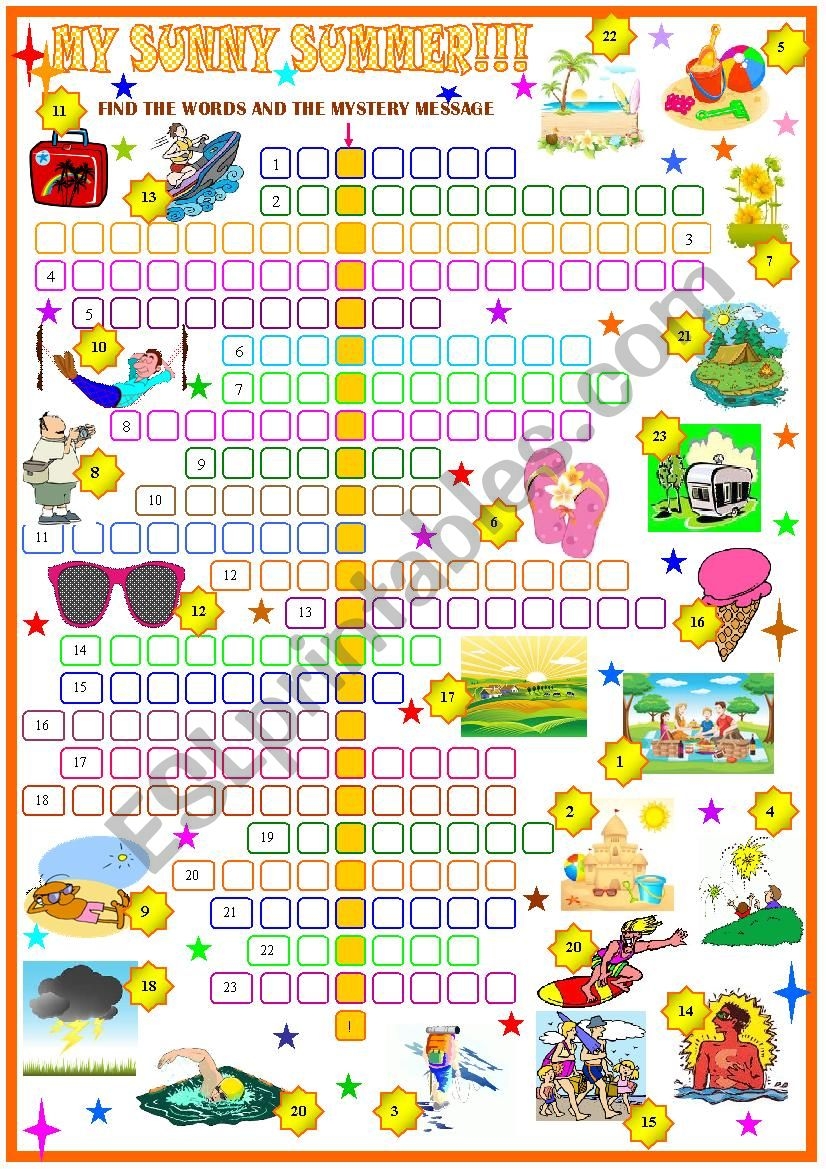 printable summer crossword puzzles
