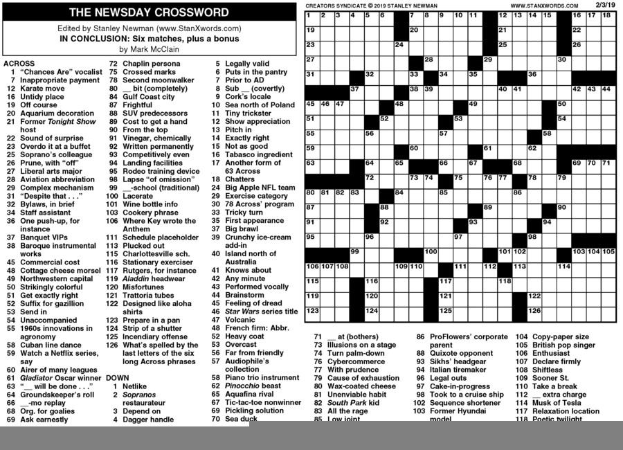 newspaper crossword puzzles printable