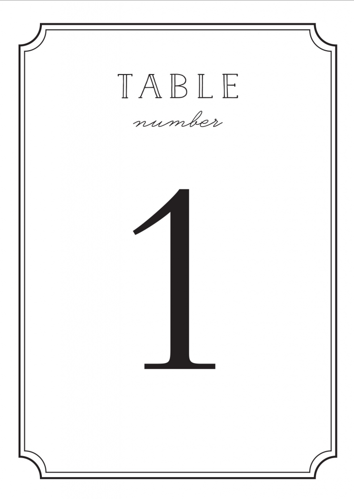 Printable Table Number Cards Printable Card Free