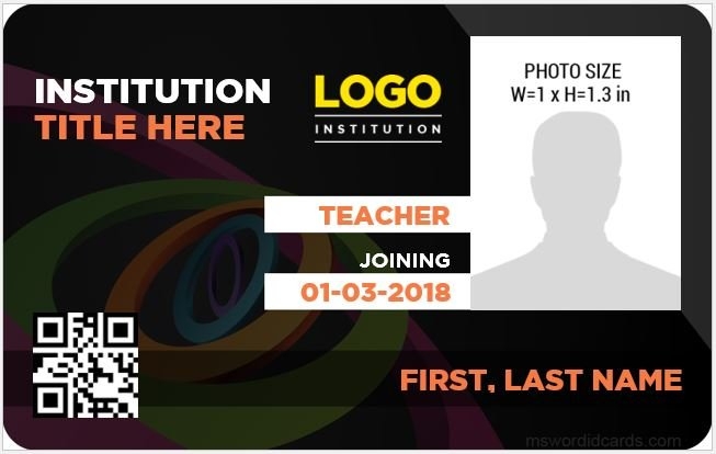 free printable teacher id card pdf