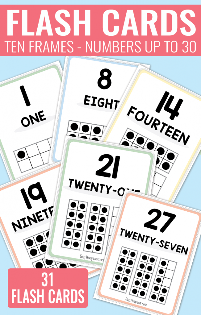 Printable Ten Frame Flash Cards Easy Peasy Learners