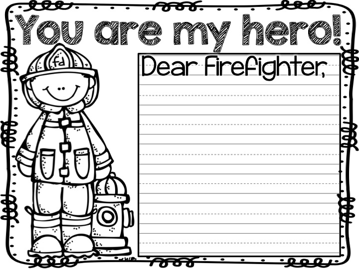 Printable Thank You Firefighters Coloring Page