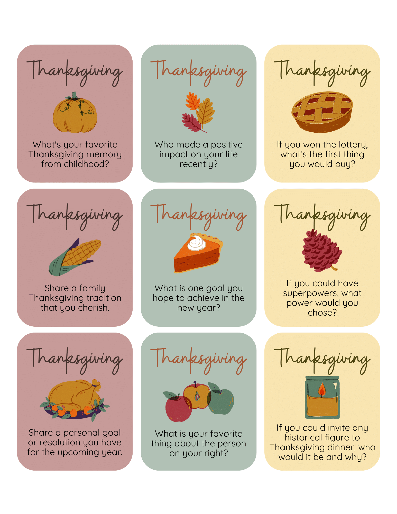free printable thanksgiving conversation cards
