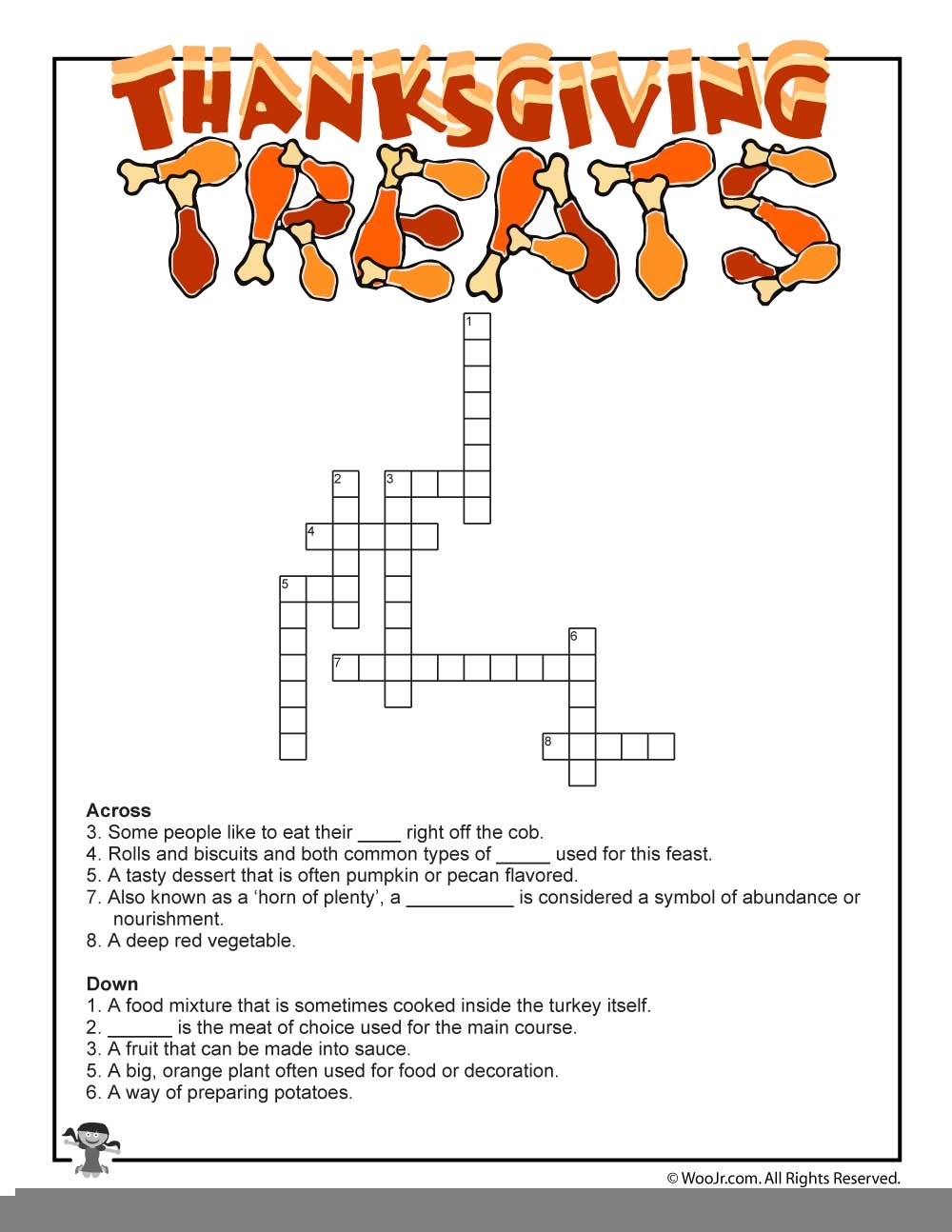 Printable Thanksgiving Crossword Puzzles For Adults Printable