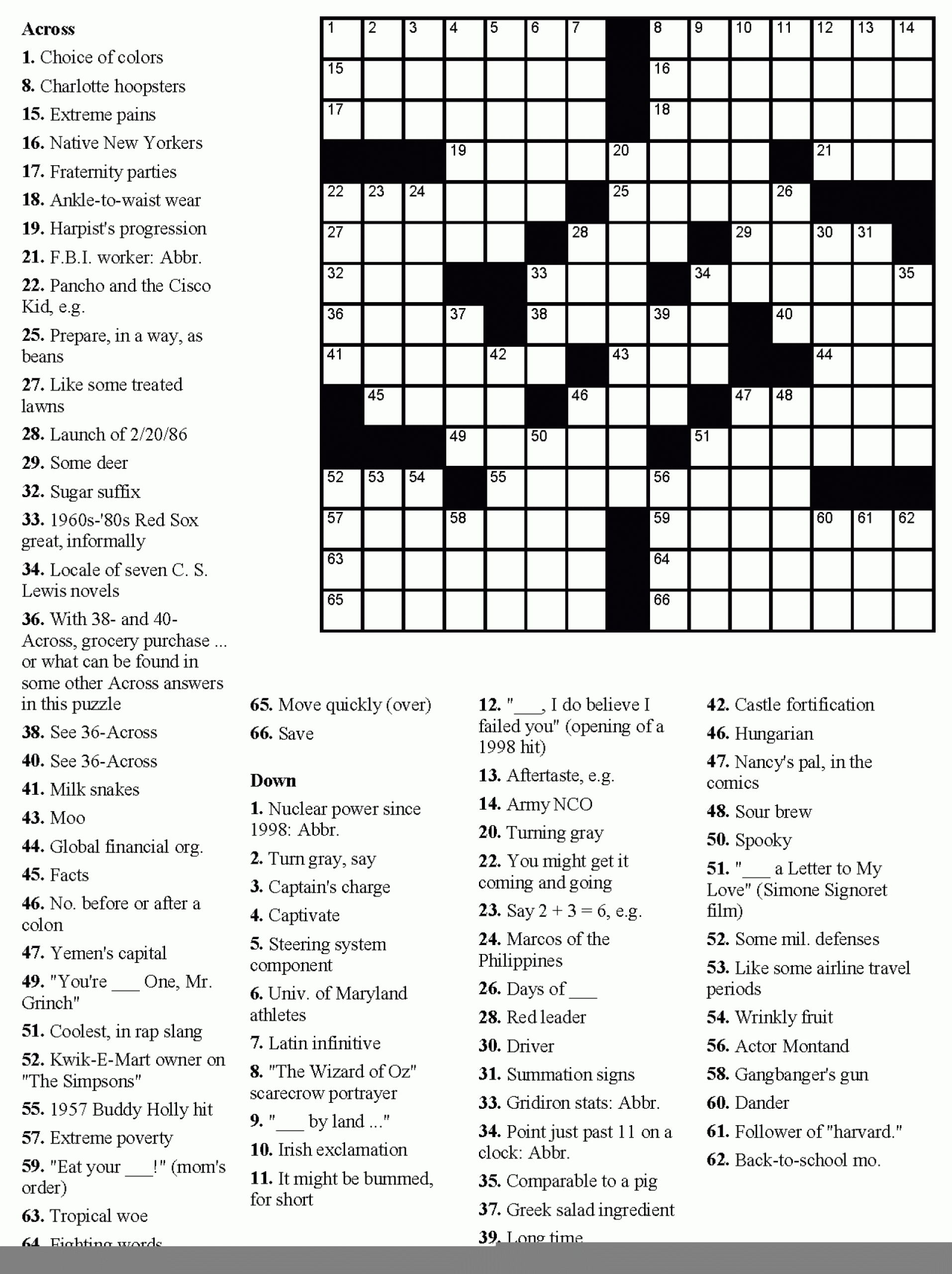 free printable themed crossword puzzles