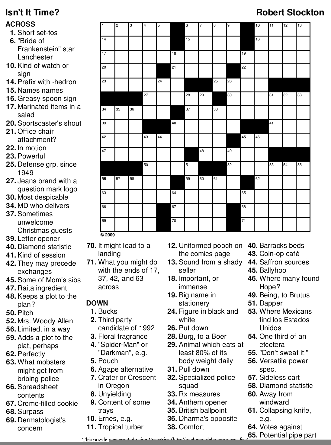printable thomas joseph crossword puzzle for today answers