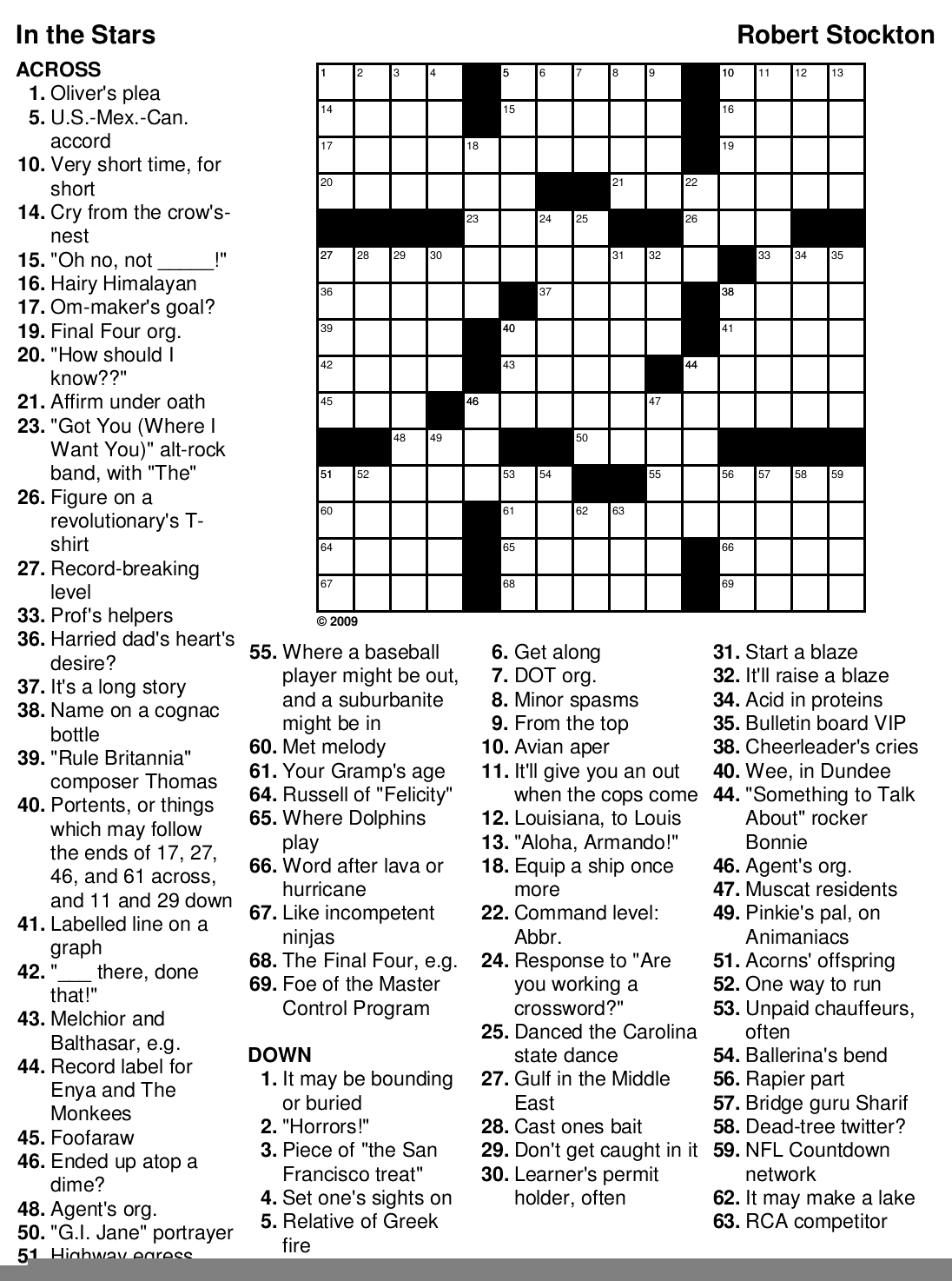 Printable Thomas Joseph Crossword Puzzle For Today Printable 