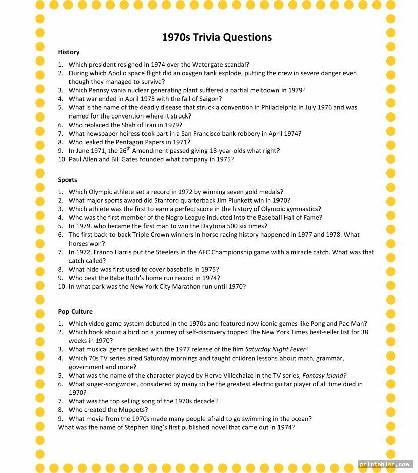 Printable Trivia For Seniors Gridgit
