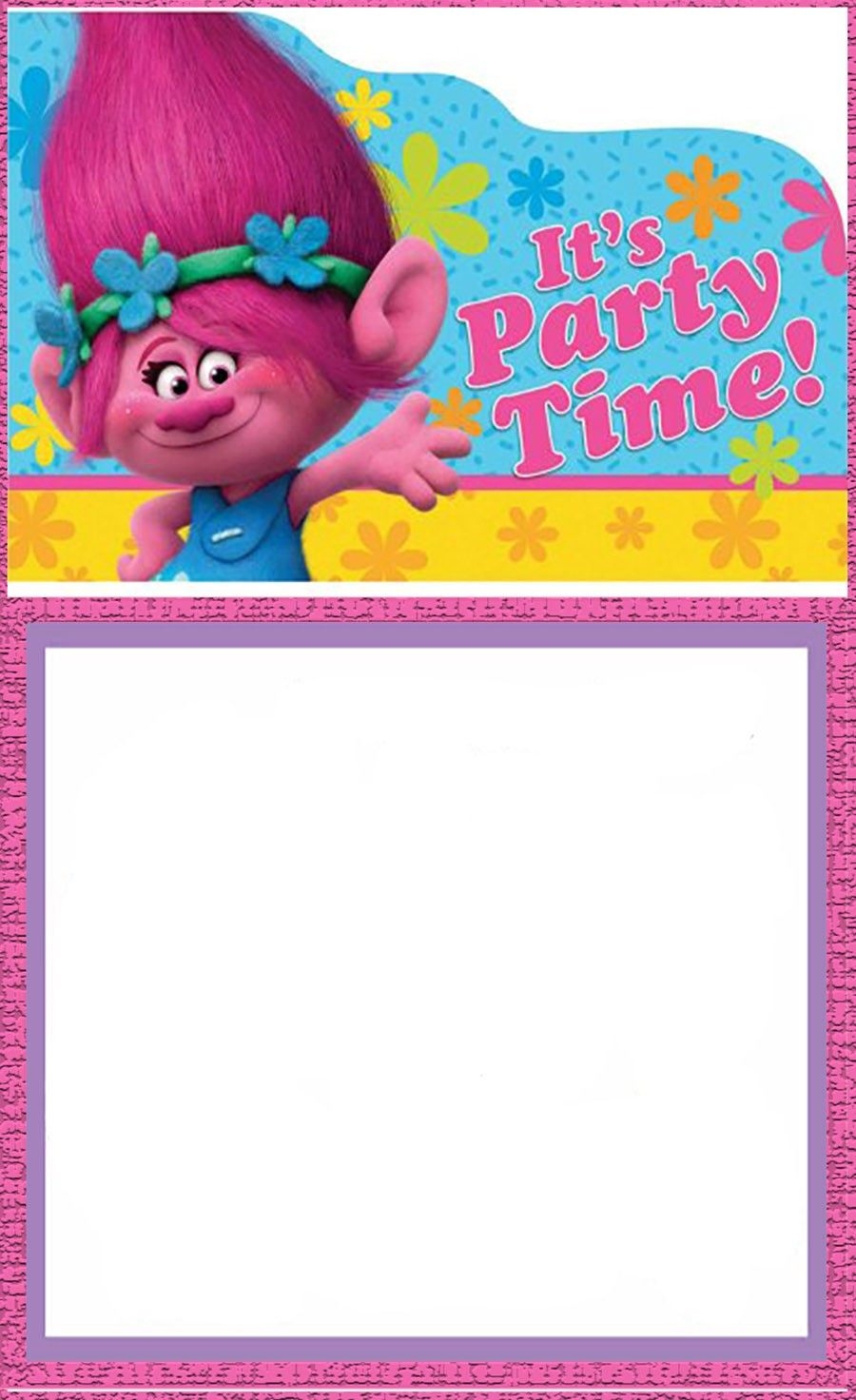 Printable Trolls Birthday Card