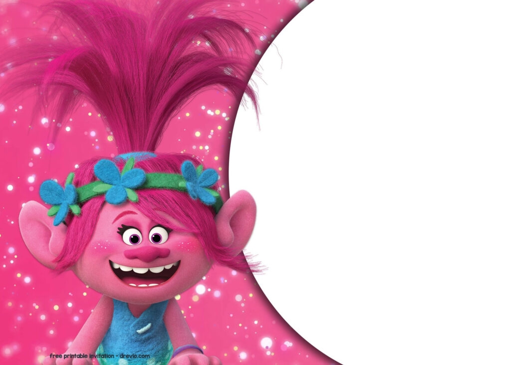 Printable Trolls Birthday Card