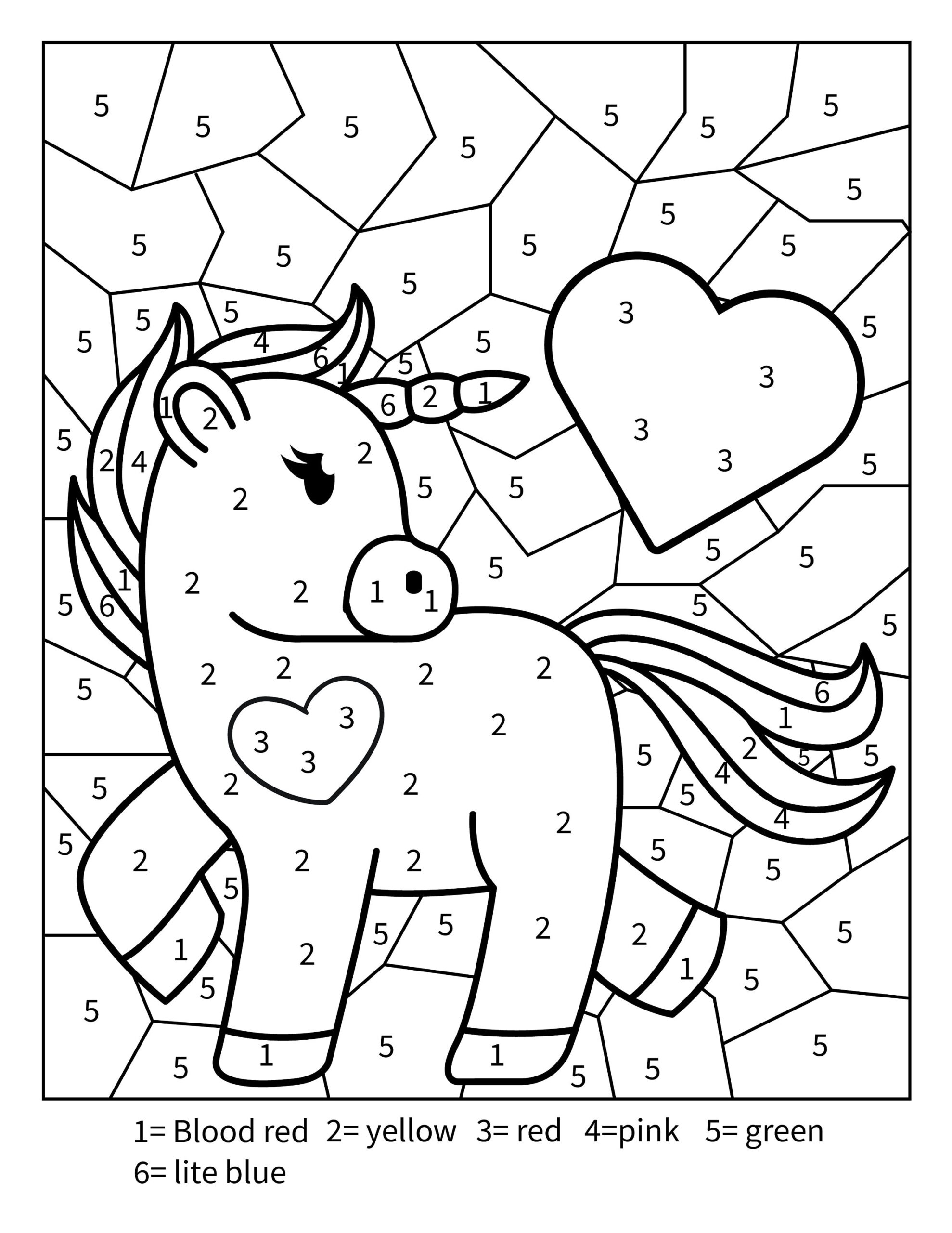 Printable Unicorn Color By Numbers Activity Page For Toddlers Kids 
