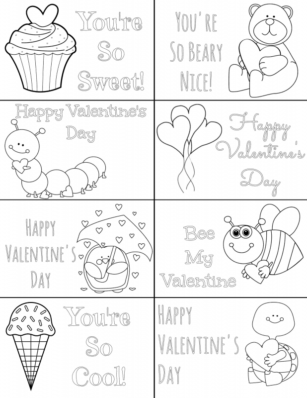 Printable Valentines Cards Black And White