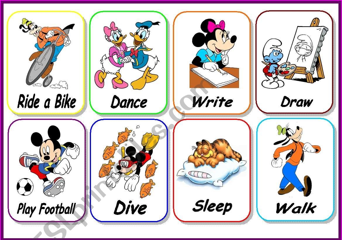 Printable Verb Picture Cards