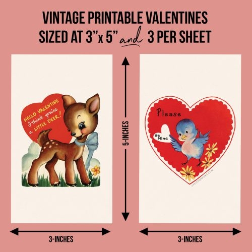 free printable vintage valentines cards