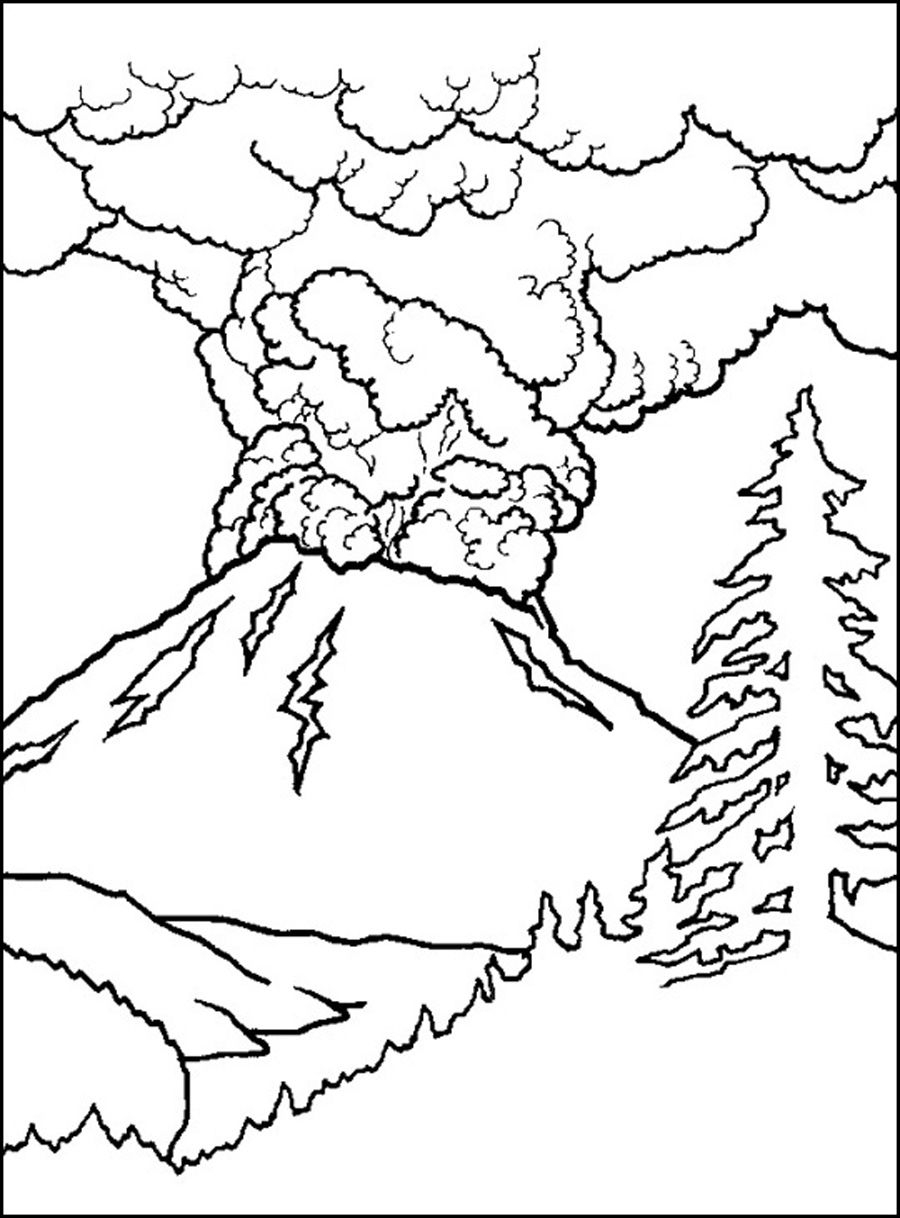 printable picture of volcano