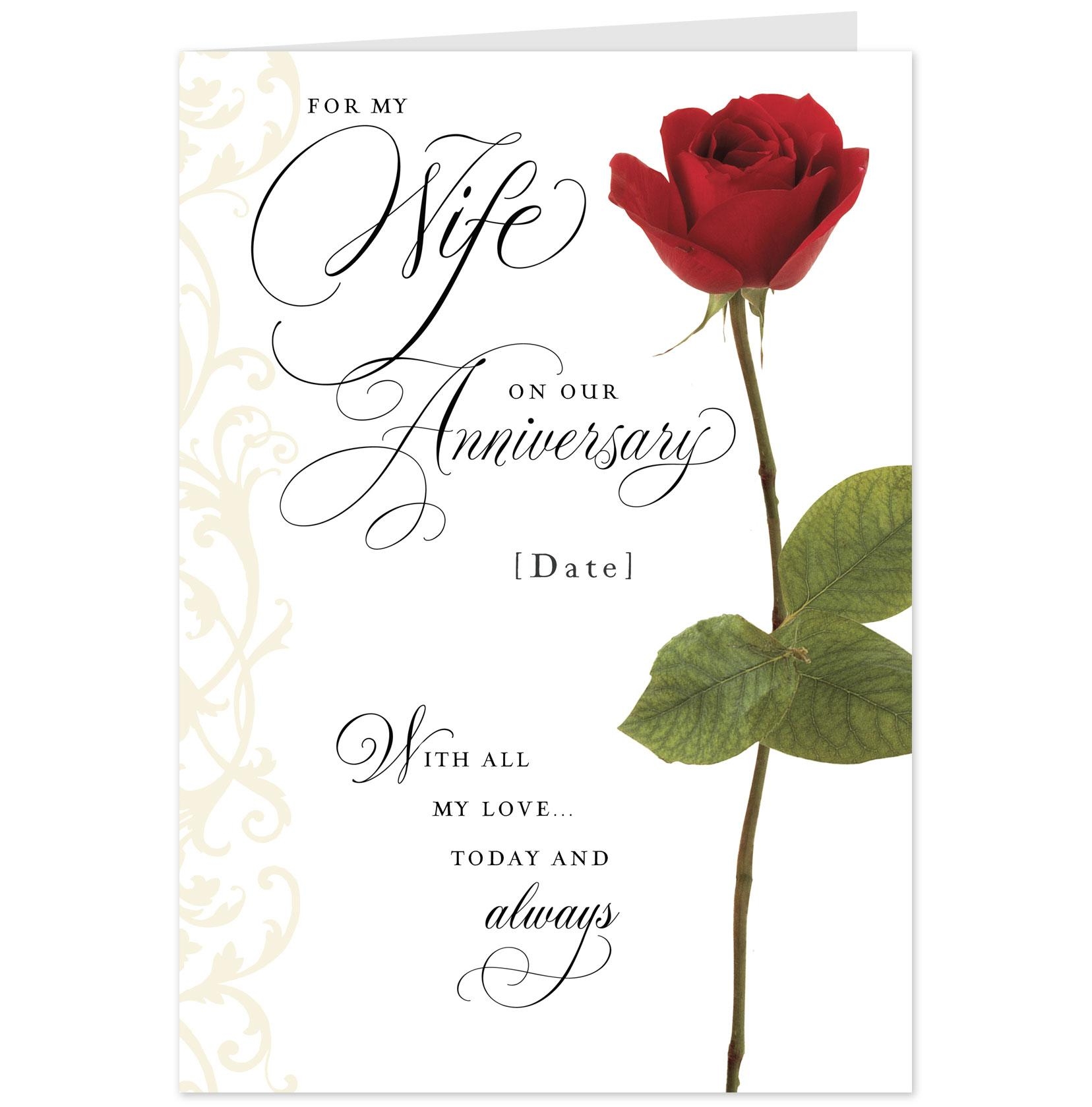 Printable Wedding Anniversary Cards For Wife