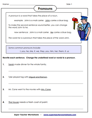 Pronoun Worksheets Worksheets Library