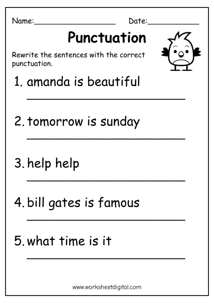 punctuation marks worksheet