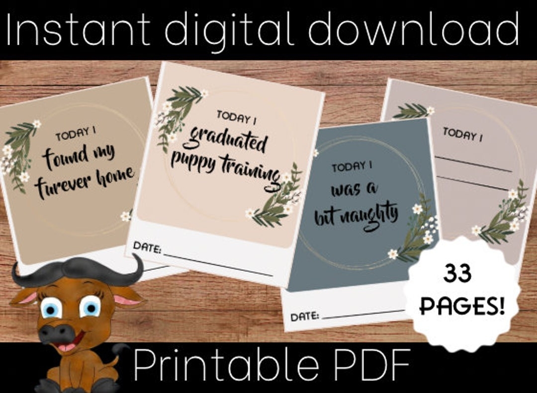 Puppy Milestone Cards Printable Puppy Schedule Etsy