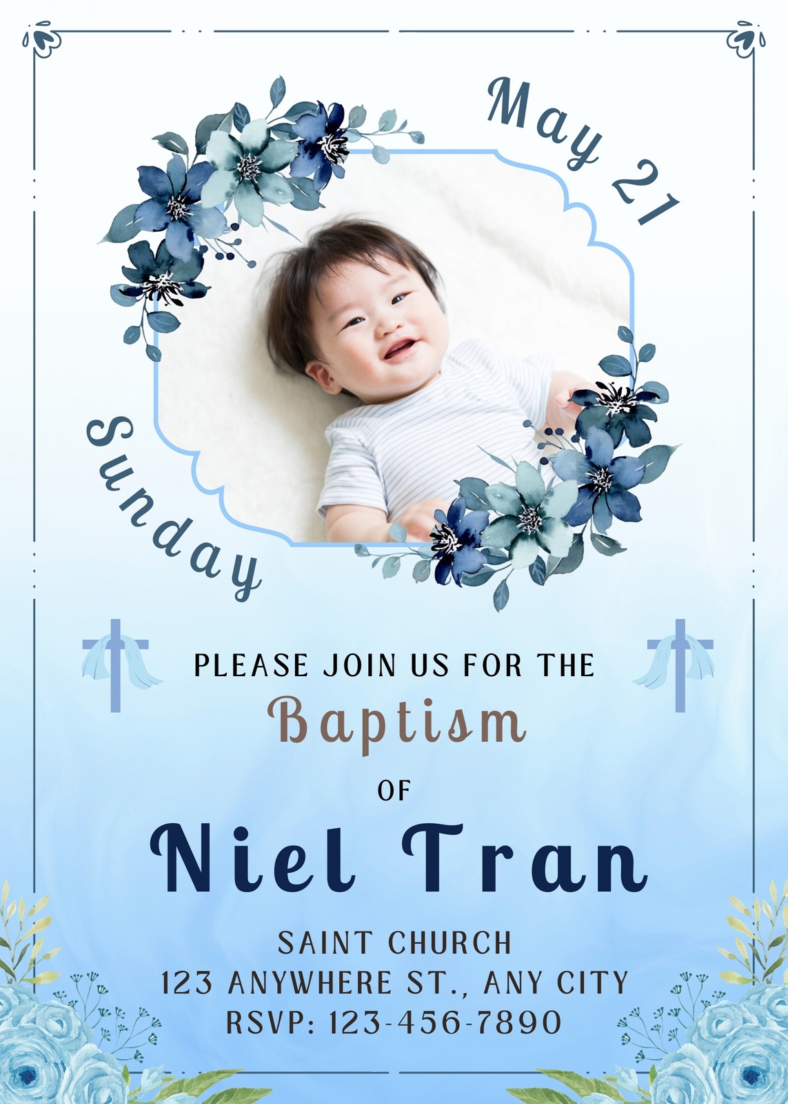 christening invitation template