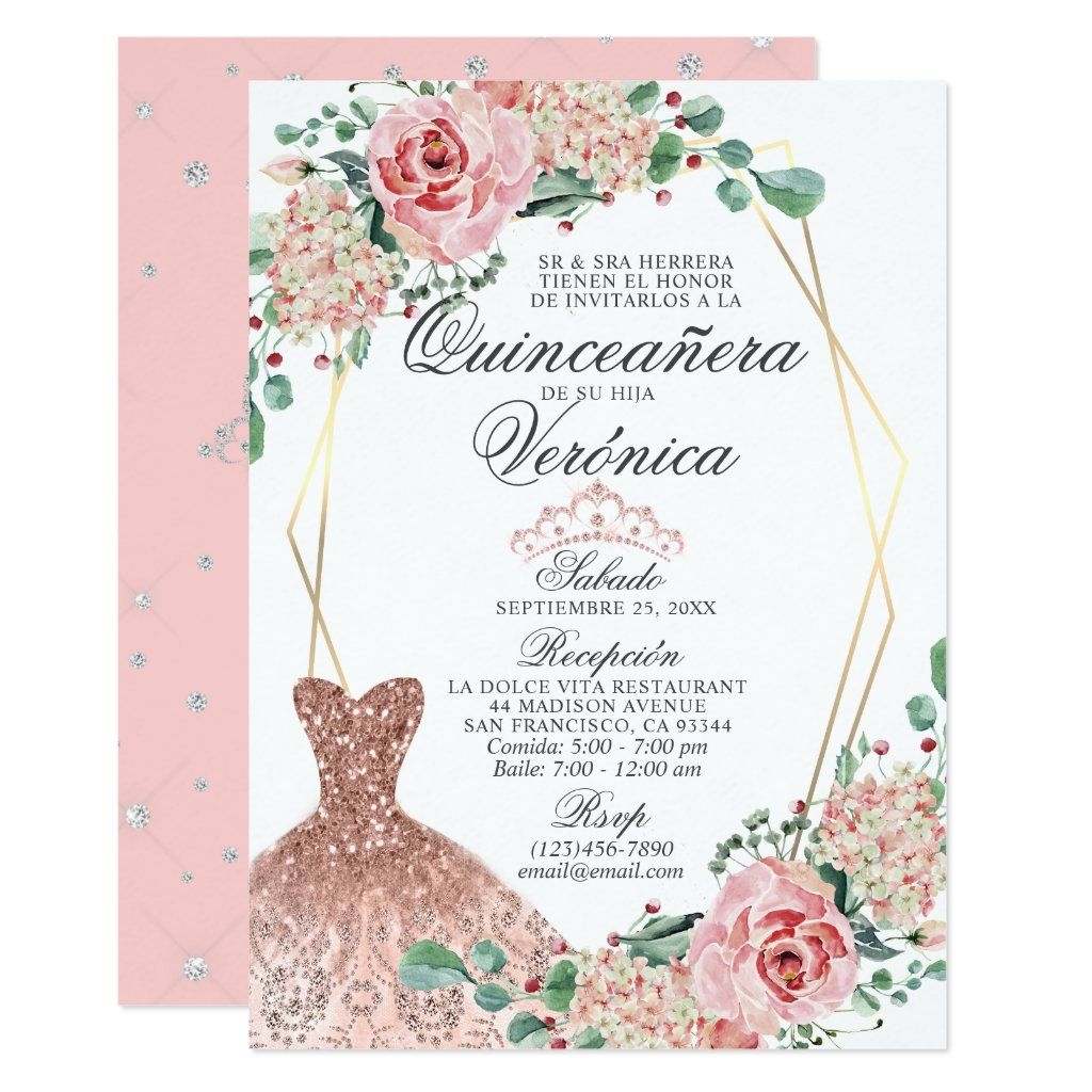 Quinceanera Invitations Templates In Spanish Content Calendar Template