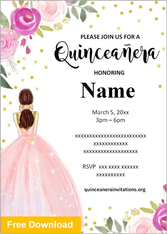 Quinceanera Invitations Templates In Spanish Free At Richard Talley Blog