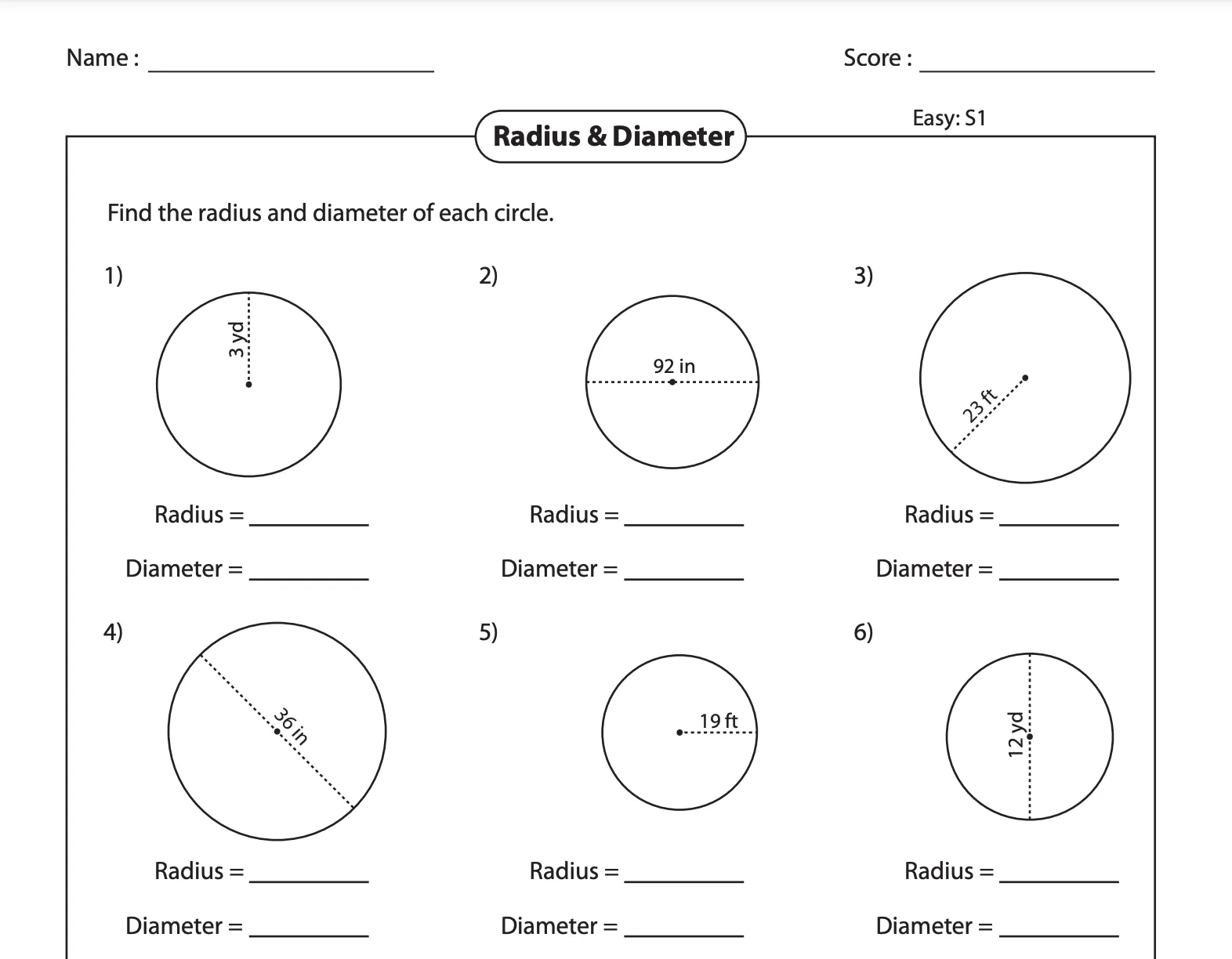Radius And Diameter Practice Interactive Worksheet Edform 