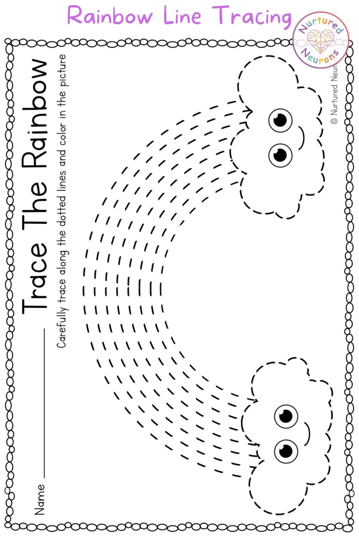 Rainbow Tracing Worksheet Preschool Printable Nurtured Neurons Artofit