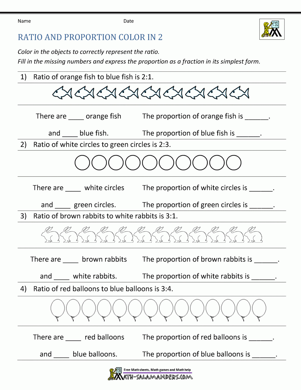 Ratio And Proportion Worksheet Worksheets Library
