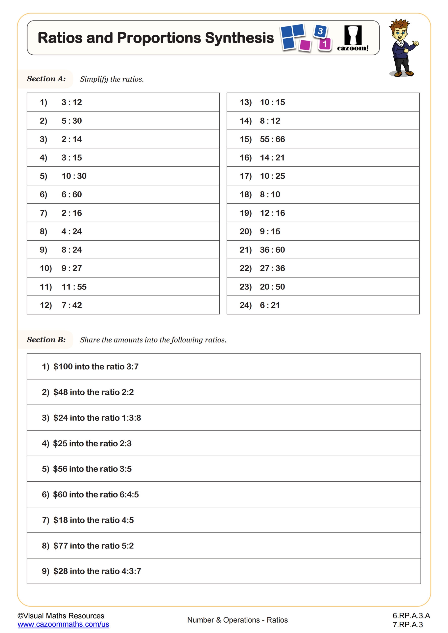 Ratios And Proportions Synthesis Worksheet Fun And Engaging 6th 