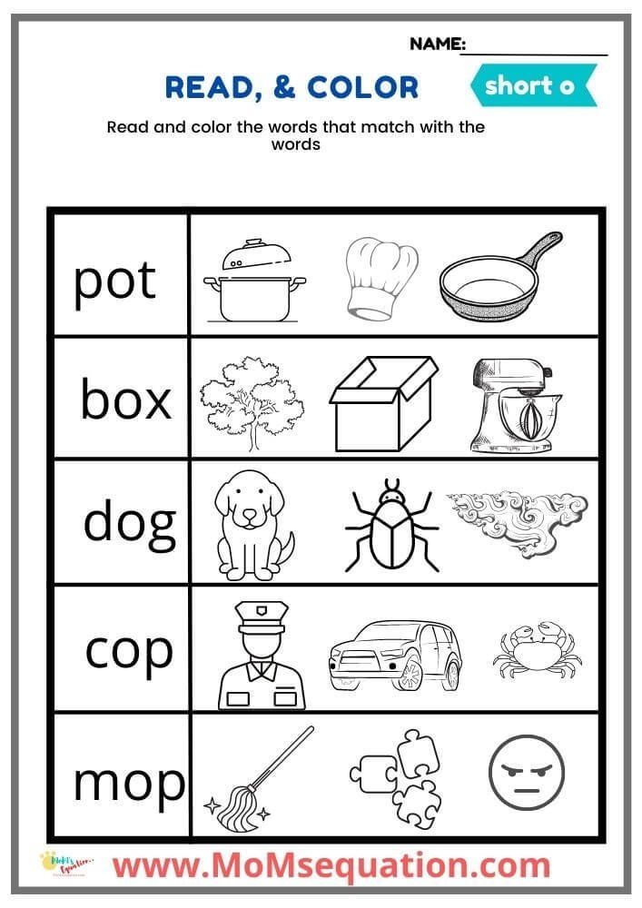 Read And Color CVC Words Worksheets Short A CVC Words Cvc Words