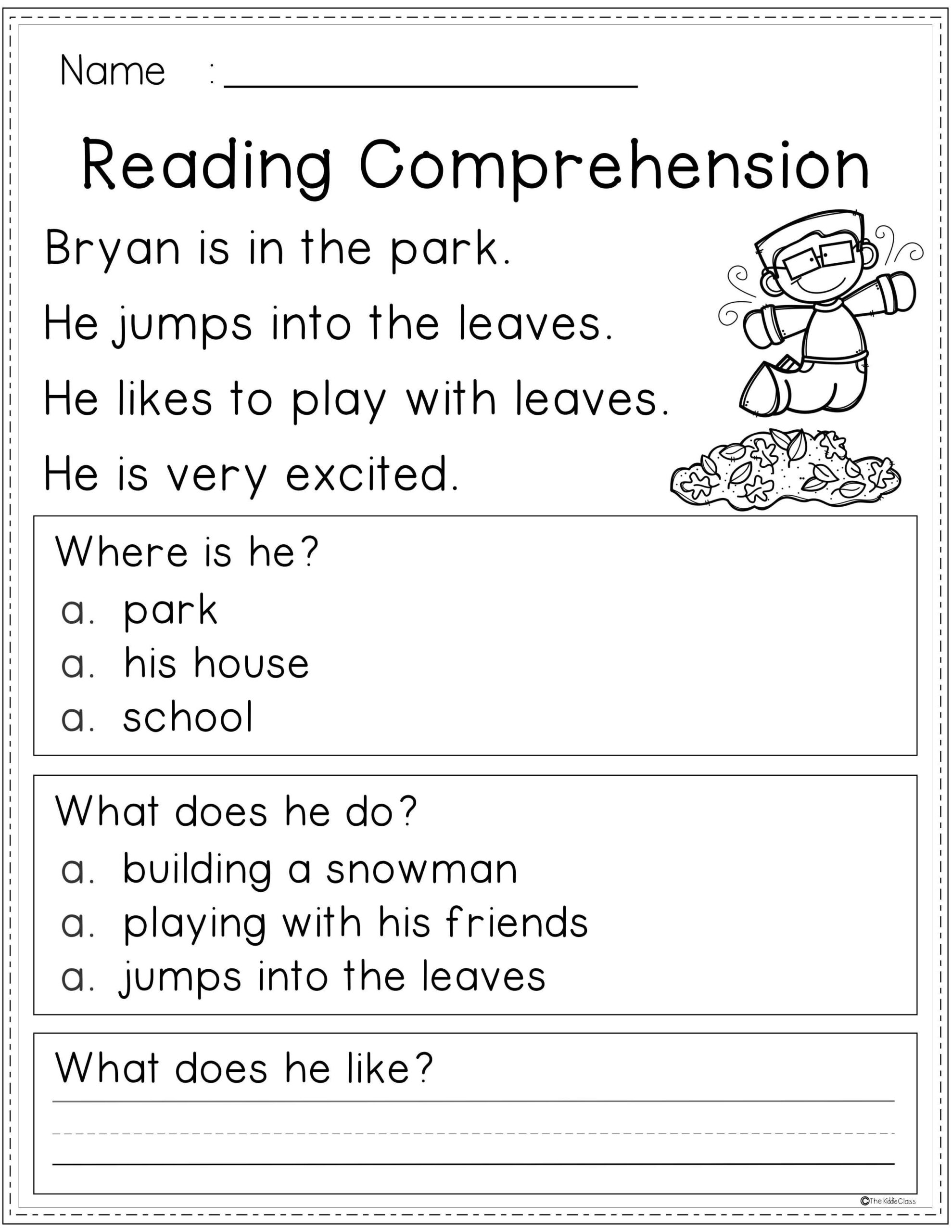 Reading Comprehension Printable Worksheets Printable Sight Words List