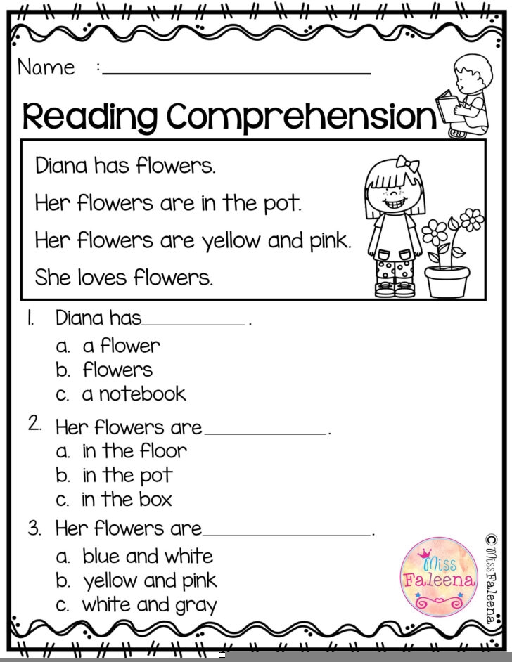 kindergarten reading comprehension worksheets