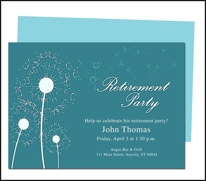 retirement reception invitation template