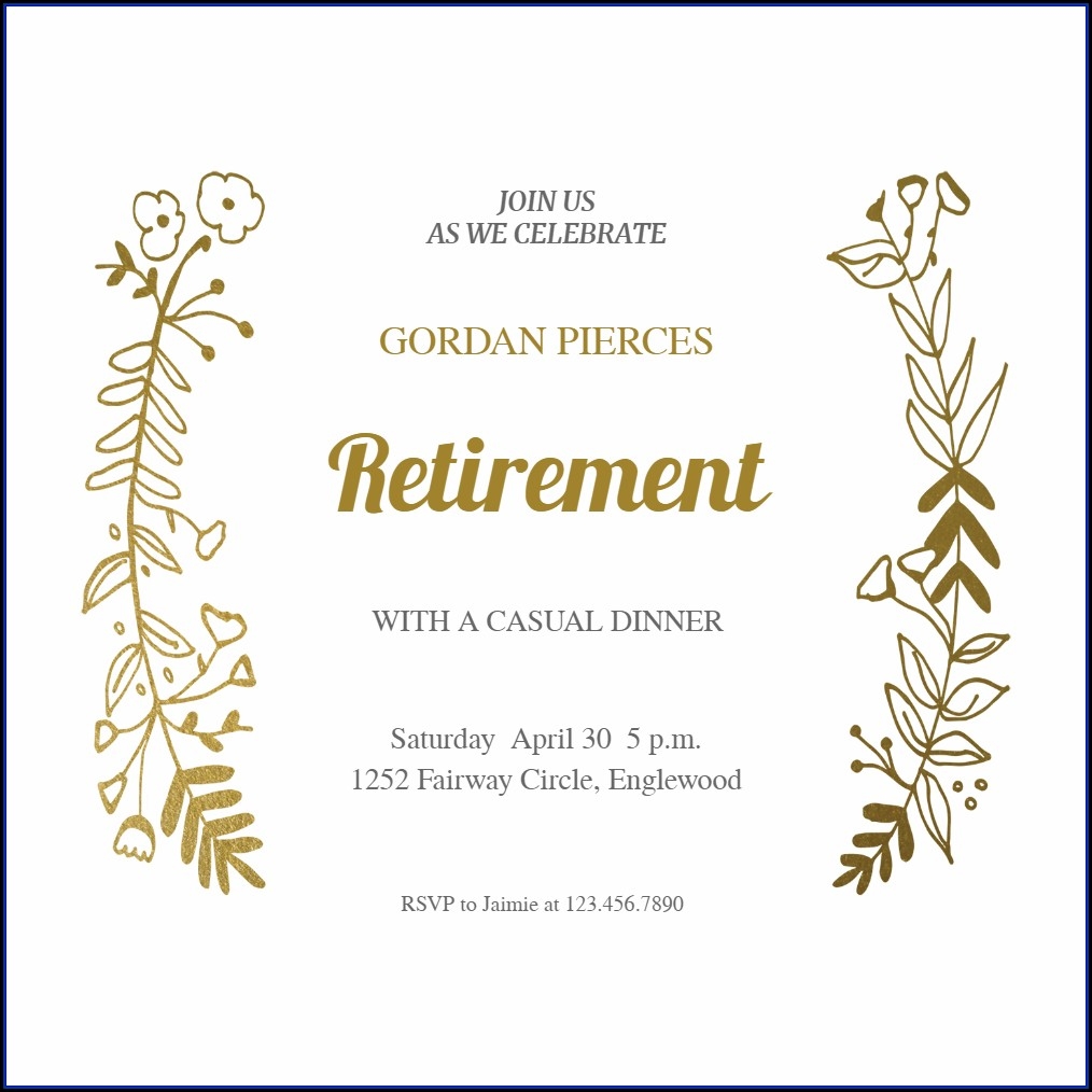 Retirement Reception Invitation Template Template 1 Resume Examples 
